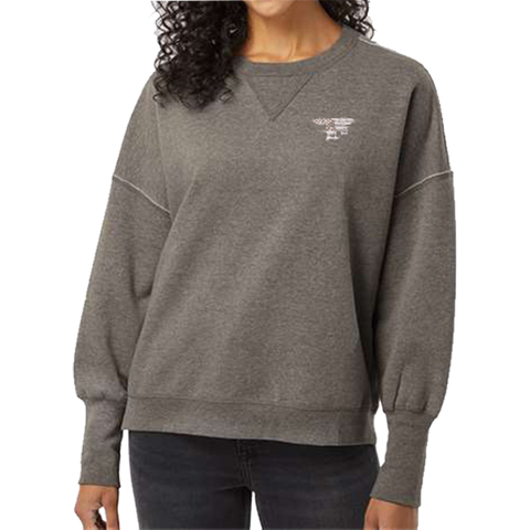 Ladies Trident Charcoal Sueded Fleece Crewneck Sweatshirt