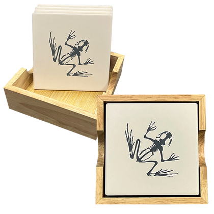 Bone Frog Square Stone Coaster Set