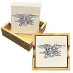 Trident Square Stone Coaster Set