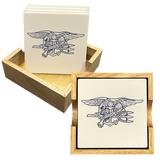 Trident Square Stone Coaster Set