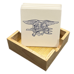 Trident Square Stone Coaster Set