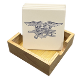 Trident Square Stone Coaster Set