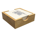 Trident Square Stone Coaster Set
