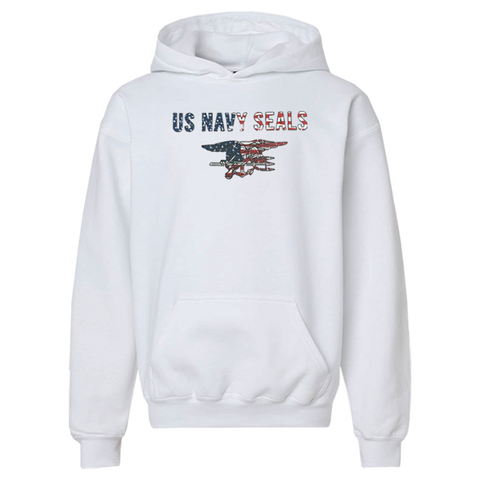 Youth US NAVY SEALS Trident Flag Hooded Sweatshirt