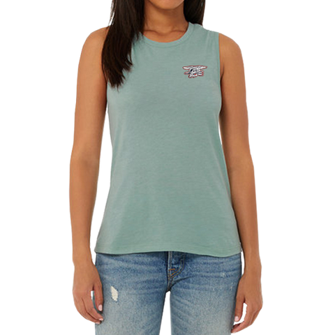 Women's Trident Dusty Blue Jersey Muscle Tank