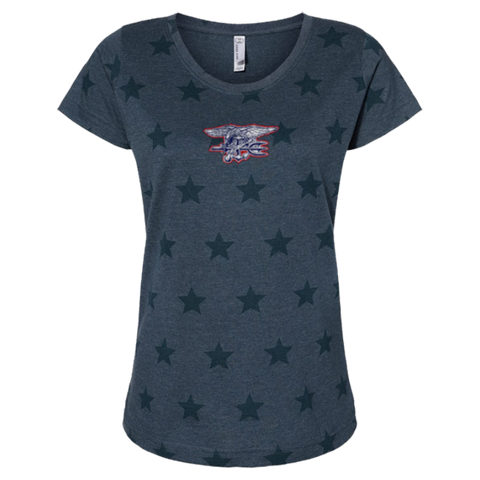 Ladies Trident Star Print Scoop Neck Tee