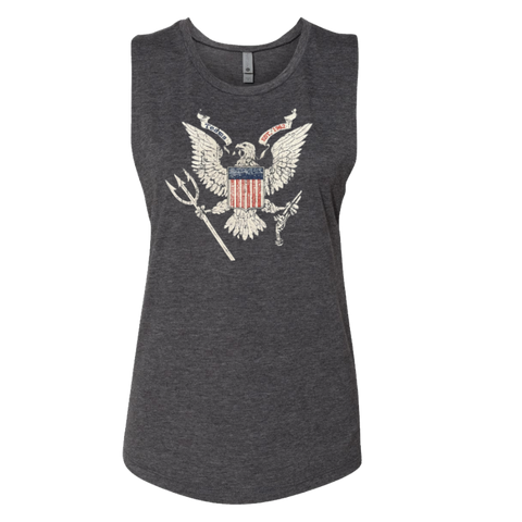 Ladies Muscle Tank with Trident Presidential Eagle