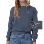 Women's Washed Denim Trident Terry Throwback Pullover