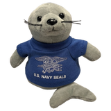 Mini Me Gray Plush Seal with Navy SEAL T-shirt