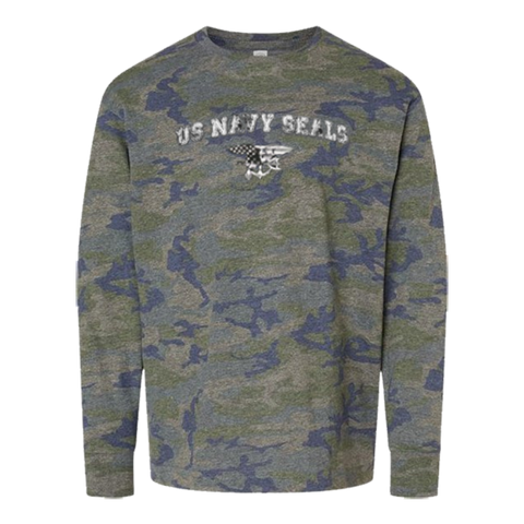 Youth Trident US NAVY SEALS Camo Long Sleeve Tee