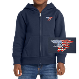 Toddler Trident Flag Full Zip Hooded Sweatshirt