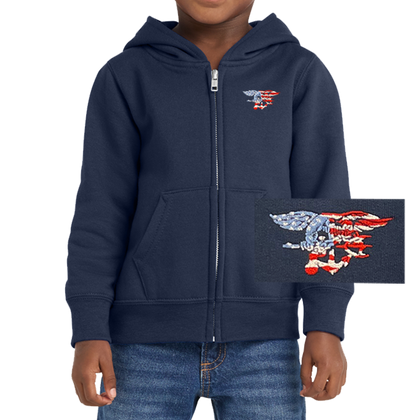 Toddler Trident Flag Full Zip Hooded Sweatshirt