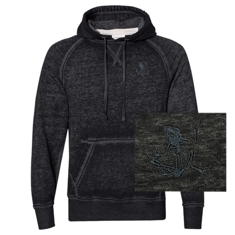 Bone Frog Black Vintage Zen Fleece Hooded Sweatshirt