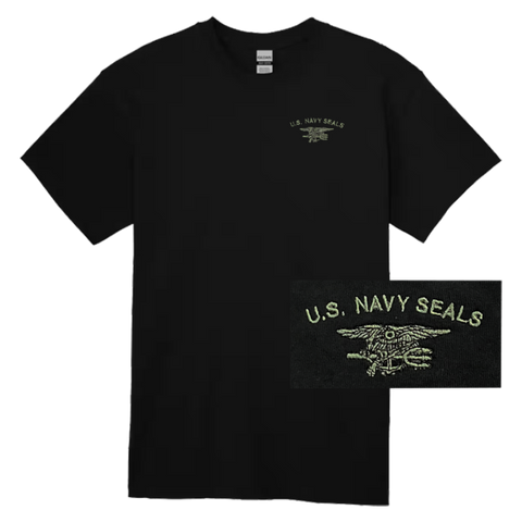 Black Youth T-shirt with US Navy SEALs and Trident