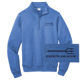 Bone Frog Flag Quarter Zip Heather Royal Pullover Sweatshirt