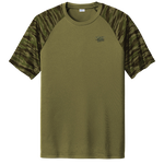 Men's Olive Trident Drift Camo Colorblock Tee