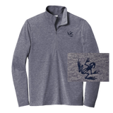 Bone Frog Navy Heather Tri-Blend Wicking Quarter Zip Pullover