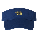 Gold Trident Bio-Washed Royal Blue Visor