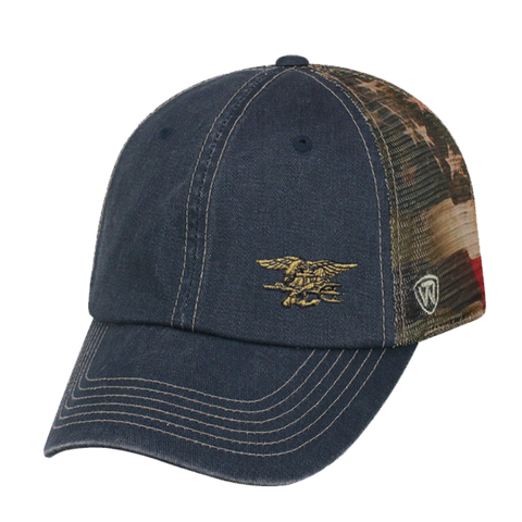 Trident Garment Washed Denim Flag Offroad Cap