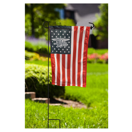 Garden American Flag with Navy SEAL Trident in Stars