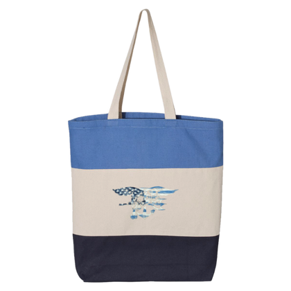 Trident Navy/Natural Tri-Color Tote Bag