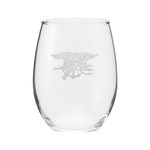 Frosted Trident Stemless Wine Glass