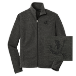 Men's Bone Frog Black Heather Microfleece Full Zip Jacket