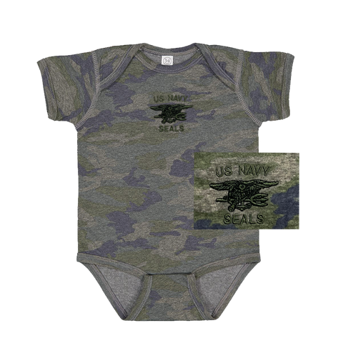 Trident US NAVY SEALS Camo Infant Vintage Fine Jersey Onesie