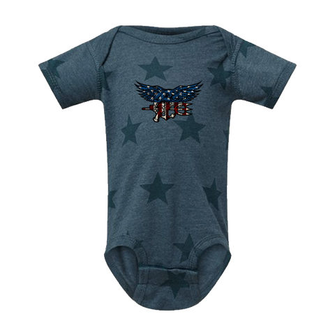 Stars and Stripes Trident Star Print Infant Bodysuit