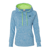 Ladies Electric Blue Cosmic Fleece Hooded Sweatshirt
