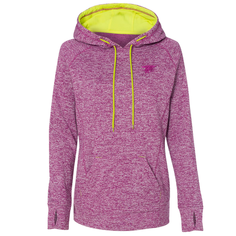 Ladies Magenta Cosmic Fleece Hooded Sweatshirt