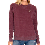 Ladies Maroon Classic Crew Sweatshirt with Trident