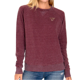 Ladies Maroon Classic Crew Sweatshirt with Trident