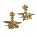 14K Gold SEAL Trident Post Dangle Earrings - UDT-SEAL Store
 - 1