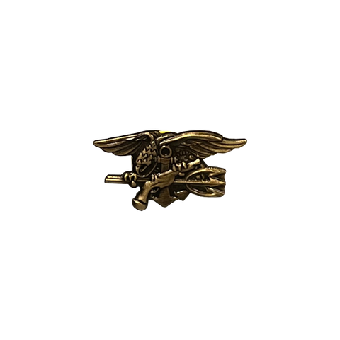 Antique Gold Trident Lapel Pin