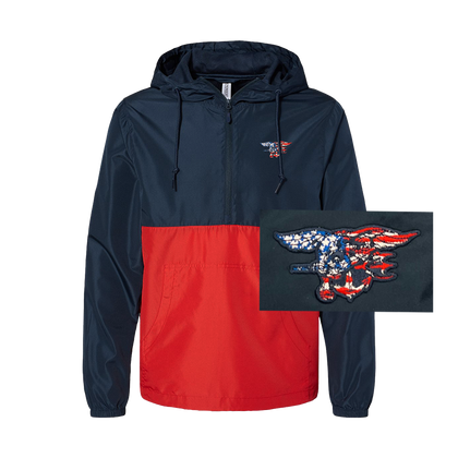 Trident Patch Lightweight Quarter-Zip Windbreaker Jacket