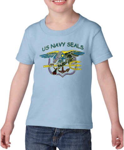 Multi Color Hand Drawn Trident US NAVY SEALS Toddler Tshirt