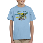 Multi Color Hand Drawn Trident US NAVY SEALS Youth Tshirt