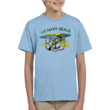 Multi Color Hand Drawn Trident US NAVY SEALS Youth Tshirt