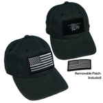 Black Flex Fit Velcro Hat with Trident - UDT-SEAL Store
 - 1